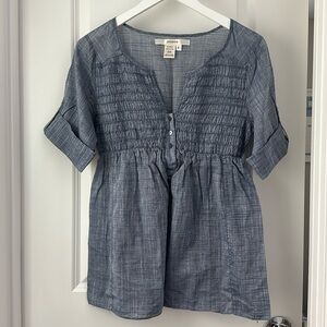 Light Blue Short Sleeved Blouse